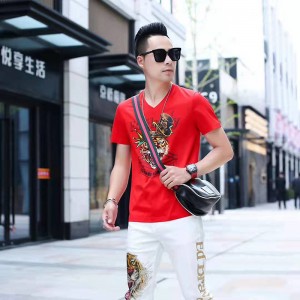 Män \'s stickade t-shirt